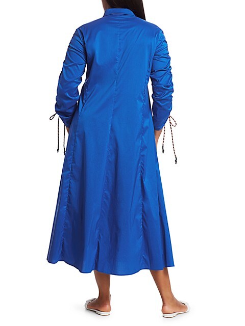 Яркое синее платье — рубашка 