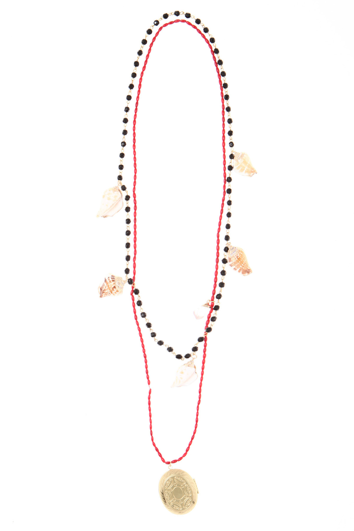 Коралловое ожерелье с ракушками 1