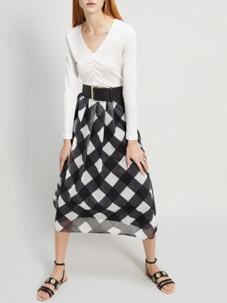 Юбка в клетку купить в аутлете Max Mara и Marina Rinaldi