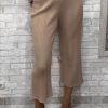 Бежевые трикотажные брюки на резинке купить в аутлете Max Mara и Marina Rinaldi. 1