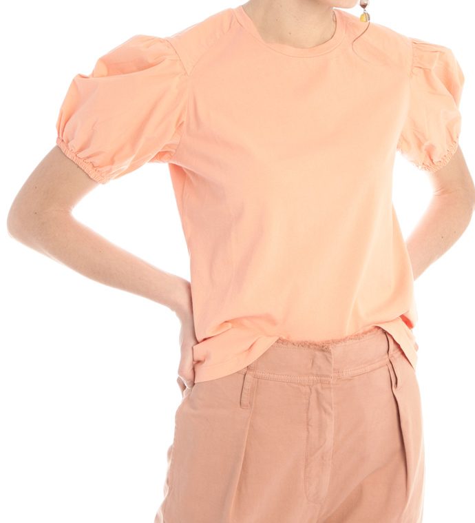 Хлопковая футболка персикового цвета 1