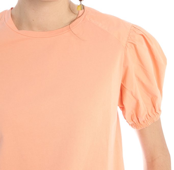 Хлопковая футболка персикового цвета 4