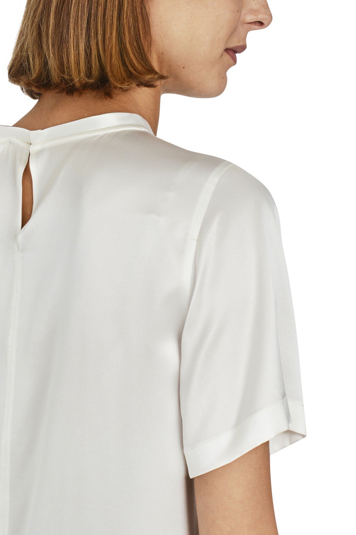 Белая атласная блузка из натурального шелка 3