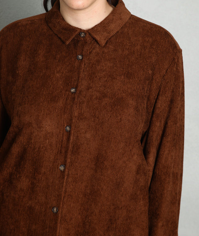 Вельветовая коричневая рубашка 3