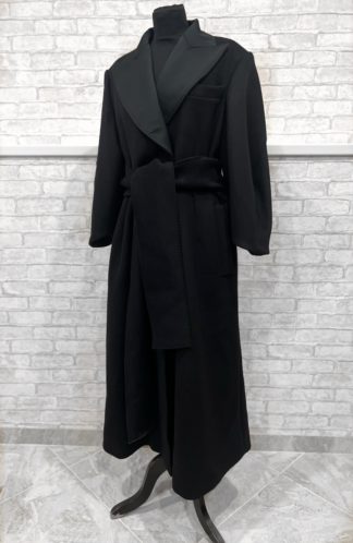 Черное длинное шерстяное пальто купить в аутлете Max Mara и Marina Rinaldi
