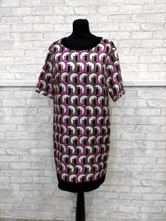 Шелковое платье с геометрическими узорами купить в аутлете Max Mara и Marina Rinaldi