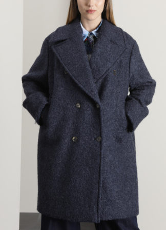 Двубортное пальто из шерсти и альпаки купить в аутлете Max Mara и Marina Rinaldi