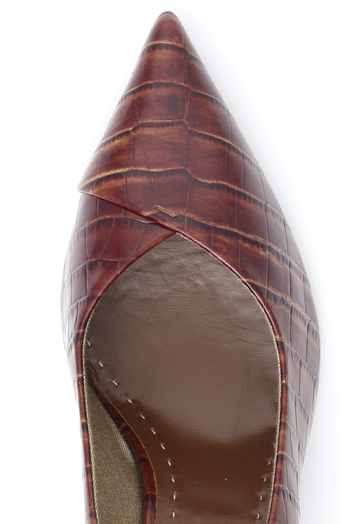 Туфли коричневые с крокодиловым принтом 2