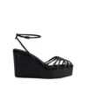 Черные босоножки на танкетке купить в аутлете Max Mara и Marina Rinaldi. 1