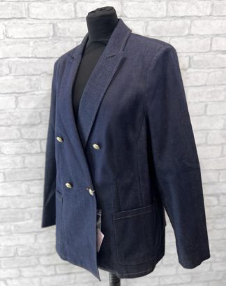 Пиджак двубортный из денима купить в аутлете Max Mara и Marina Rinaldi