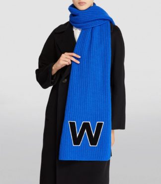 Синий шарф из шерсти купить в аутлете Max Mara и Marina Rinaldi