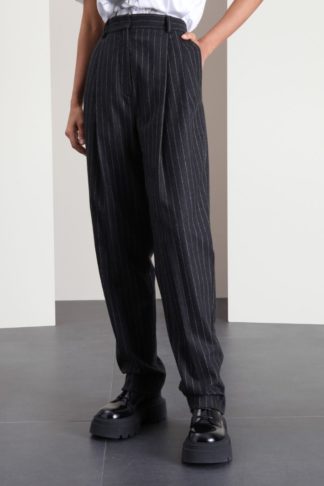Брюки из шерсти в полоску купить в аутлете Max Mara и Marina Rinaldi
