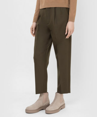 Шерстяные зеленые брюки купить в аутлете Max Mara и Marina Rinaldi