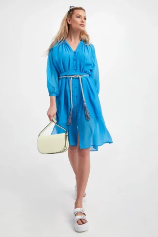 Летнее платье из шелка и хлопка купить в аутлете Max Mara и Marina Rinaldi