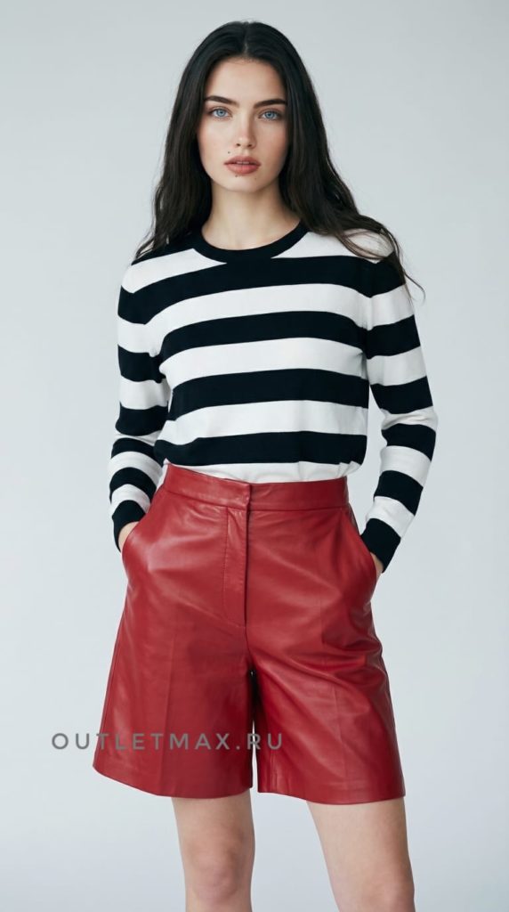Шорты из кожи MaxMara | интернет-магазин Outletmax Шорты из кожи MaxMara купить в аутлете Max Mara и Marina Rinaldi. 1